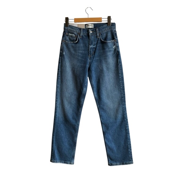 AGOLDE Kye Mid Rise Straight Crop Blue Jeans Size 23 Notion medium wash NWT NEW - Picture 3 of 16